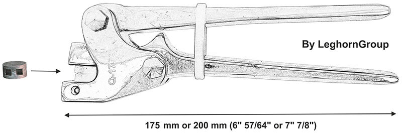 lead seal pliers press technical drawing