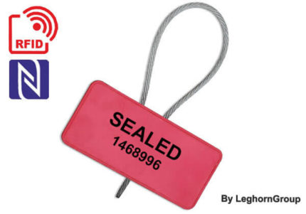 metal cable security seal with rfid roll-container