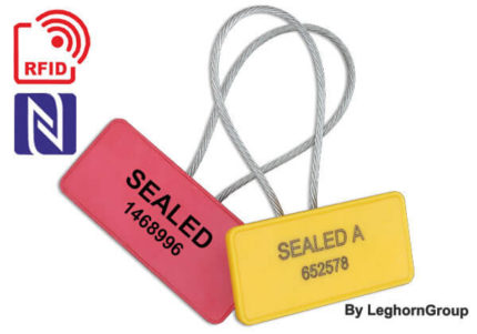 metal cable security seal with rfid roll-container