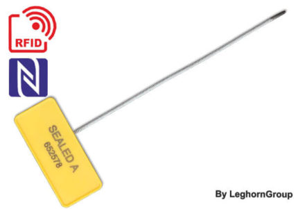 metal cable security seal with rfid roll-container