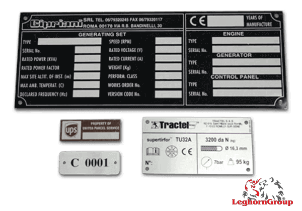 Metal tags: aluminum, stainless steel and brass - LeghornGroup