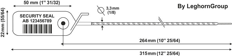 plastic seal adjustseal 3.3×315 mm technical drawing