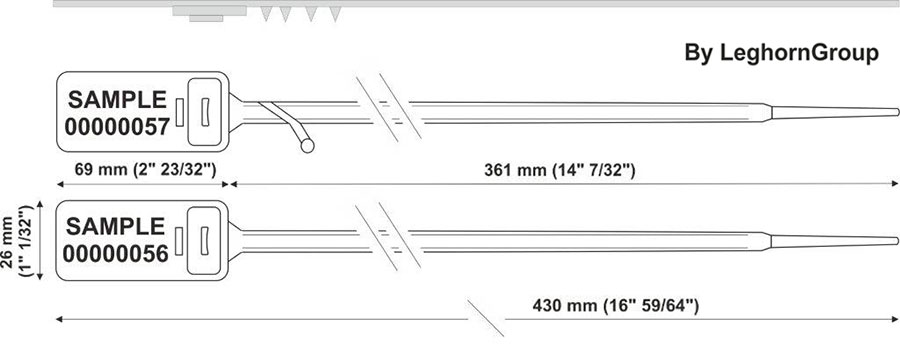 plastic seal hectorseal lt 7.5×430 mm technical drawing