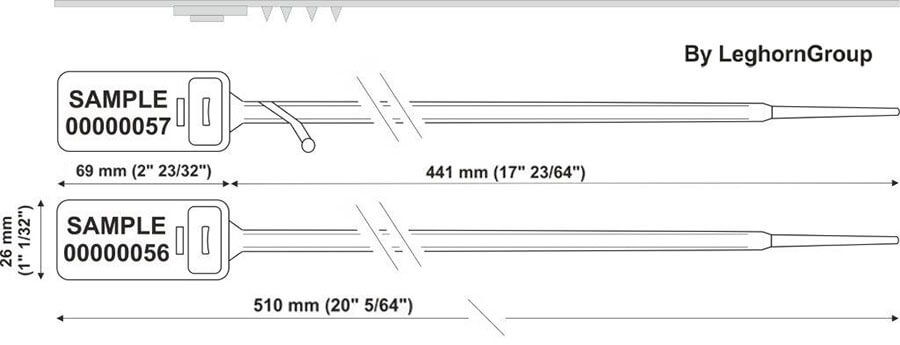 plastic seal hectorseal lt 7.5×510 mm technical drawing