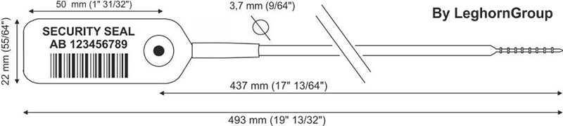 plastic seal jupiter 3.7×493 mm technical drawing