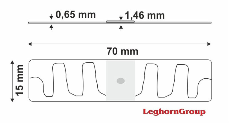 Fabric Tag UHF - LGHL42x TECHNICAL DRAWING